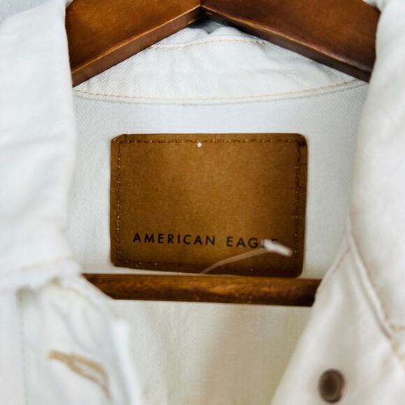 NEW! American Eagle Denim Jean Jacket Off White DIY - XS - Picture 3 of 4